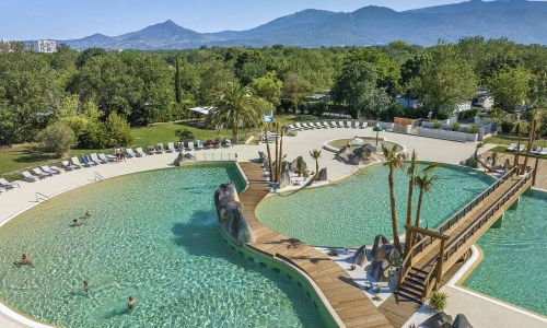 Waterpark met zwembaden op camping Les Marsouins Ciela Village in Argelès-sur-Mer